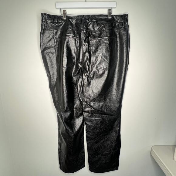 Good American Black Faux Textured Leather Pants Curve Plus Size 16 - Picture 4 of 6